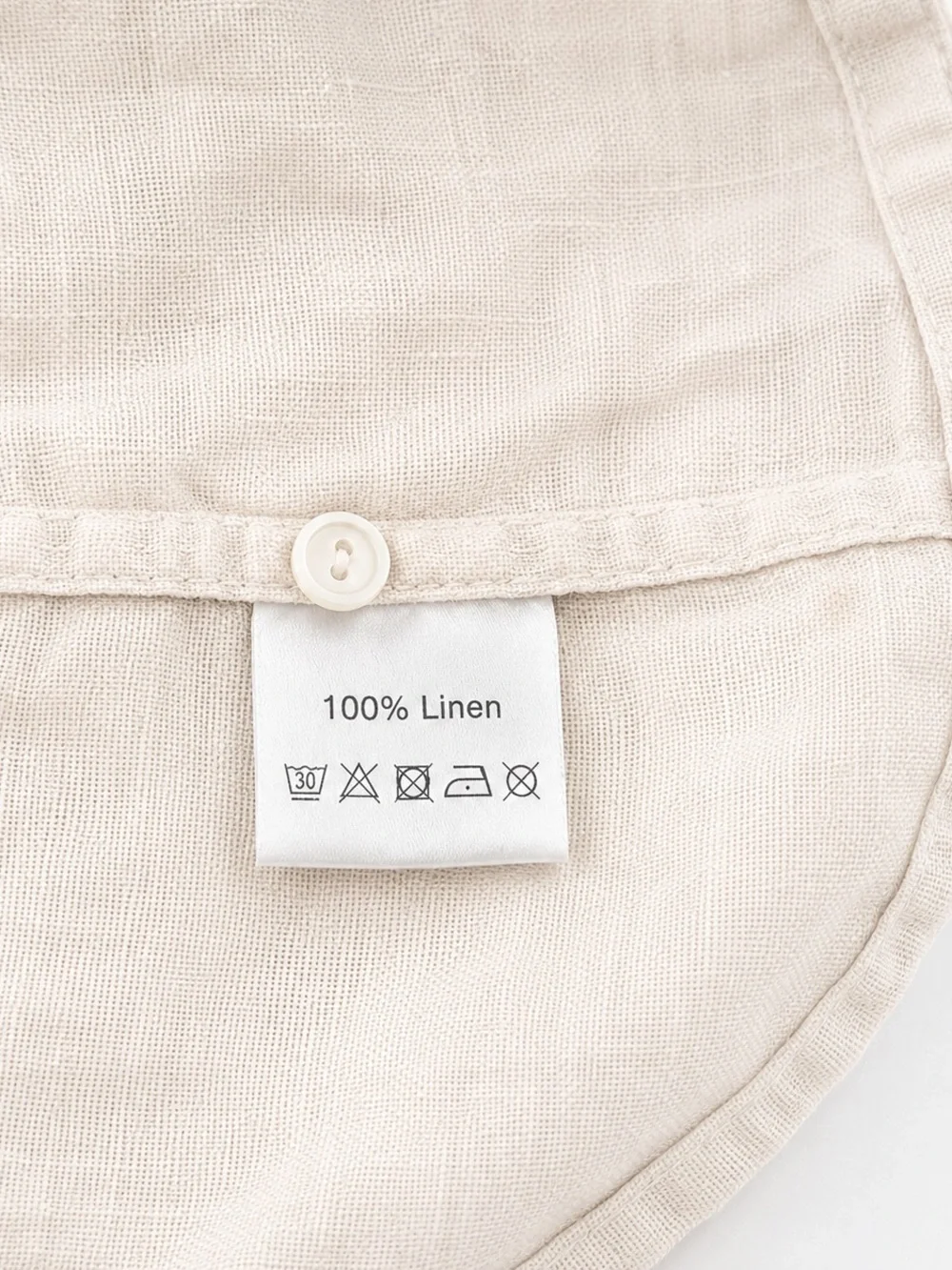 SAUTHS 100% Linen Button Down Shirt Women’s M Ivory Cream Relaxed Coastal